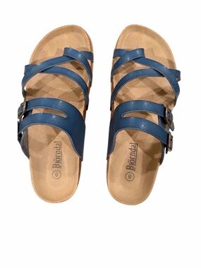 Bjorndal Navy Blue Multi-Strap Slide Sandals